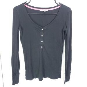 Victorias Secret Shirt Womens Small Henley Grunge Y2K Thermal Half Button